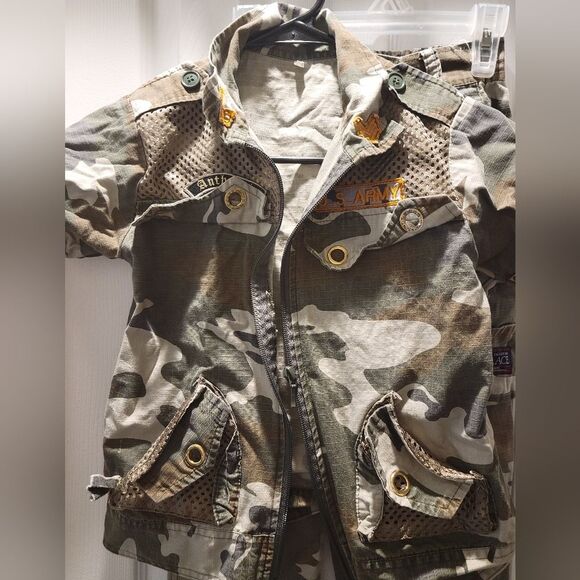 Kid's Army Costume (Size: 8) - Picture 1 of 6